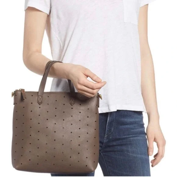 Madewell Bags | Brown Perforated Leather Medium Transport Bag | Great Condition - Picture 2 of 7
